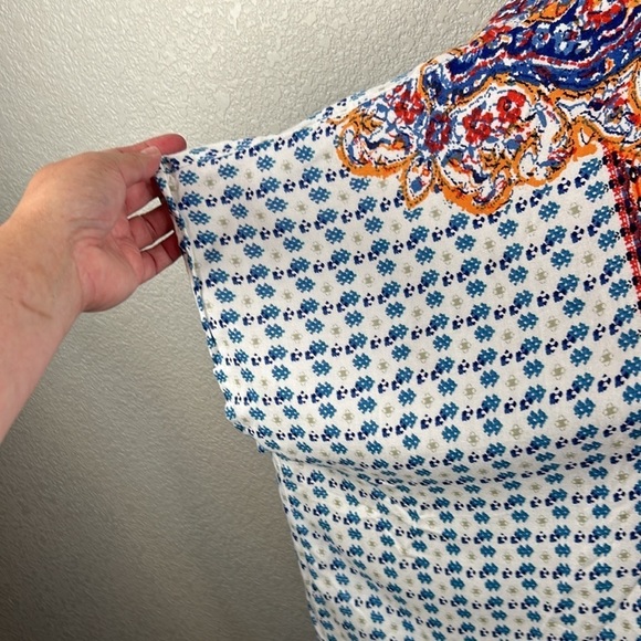 Angie Boho Floral Rayon Open Kimono Cardigan Short Sleeve Top Size Small - Picture 3 of 7